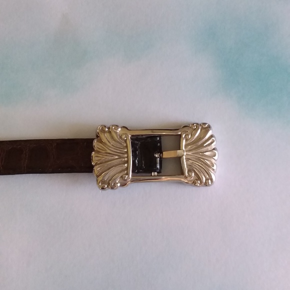 Black & Brown Reversible Croc Belt - Picture 2 of 7